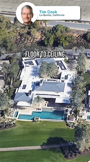 celebritieshomes on Instagram: "This is Apple CEO Tim Cook’s $15 million desert mansion in La Quinta California. He bought it quietly in 2019 for $10 million just a year after it was built. Located behind gates in the exclusive Madison Club this 10,000 sqft estate sits on less than an acre but is full of luxury amenities. The home has five bedrooms, six bathrooms, an office, a family lounge and a custom wet bar with a billiard table. Both the gourmet kitchen and separate butler’s kitchen are loa