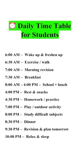 Daily Time Table Every Student Must Follow (Simple & Effective)