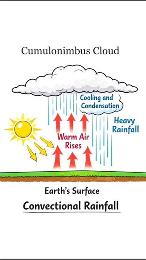 How to draw Convectional Rainfall #shorts #video #shortsfeed