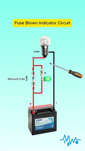 Fuse Burn Indicator Using LED #Shorts