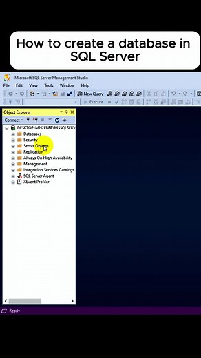 How to create database in sql server #programming #coding #programmer #developer #webdevelopment #web #myanmardeveloper #webdeveloper #database #create #delete #beginner #sql #sqlserver #php #laravel