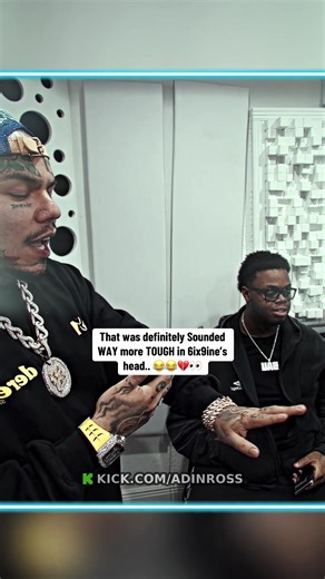 That was definitely Sounded WAY more TOUGH in 6ix9ine’s head.. 😂😂💔👀 #adinross #6ix9ine #humor #studiosession #fyp