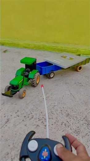 Unboxing Silver play Button using Rc John Deere Tractor modle & Trolley #Tractor #Rc