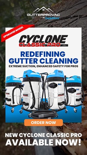🚀 Meet the new Cyclone Classic Pro Gutter Vac! Built with heavy-duty stainless steel, the Cyclone Classic Pro Gutter Vacuums wet/dry vacuums deliver exceptional suction, reliability and safety. Choose between the dual-motor or triple-motor model for unmatched performance in demanding gutter cleaning work. ✅ 2200W Dual Motor (Ideal for Residential) ✅ 3600W Triple Motor (Built for Commercial Use) ✅ Available in 16 or 20 Gallon Tank Sizes Upgrade your gutter cleaning with performance you can count