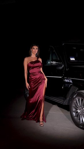 Satin shoulder gown ❤️ Dress: #CD327 #promlook #inspo #ladivinebabe