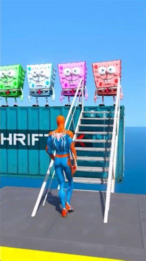 GTA V BLUE FRIEND RAGDOLL VS SPUNCH BOB RAGDOLL FAILS#shorts