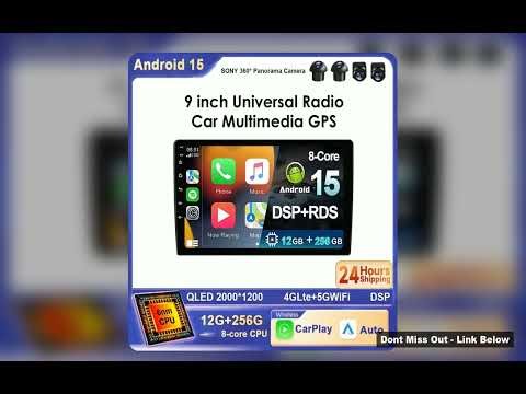 9-inch Universal Android 15 Car Radio Multimedia Navigation Auto 360 Camera GPS 4G WIFI BT DSP DVD