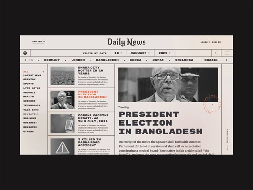 News Paper Web Concept Design