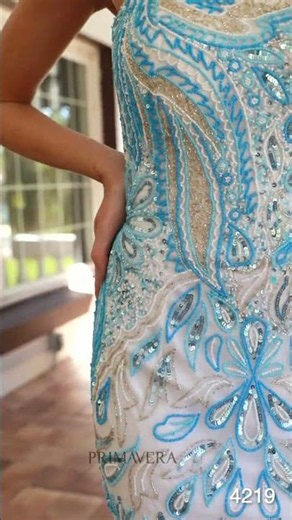 Primavera Couture 4219 - Scoop Neck Beaded Cocktail Dress