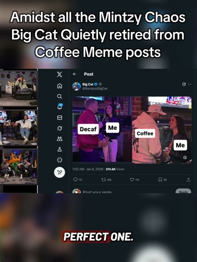 Big Cat Retires from Coffee Meme Posts at Barstool Sports