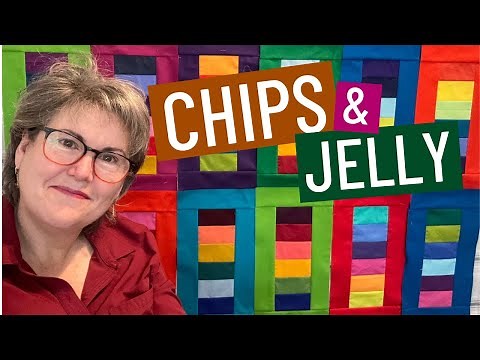 💨 FAST & EASY QUILT WITH POTATO CHIPS AND JELLY ROLL STRIPS -STASHBUSTER #13