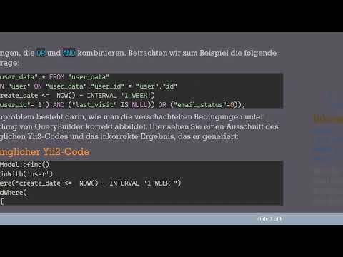 So erstellen Sie eine SQL-Abfrage mit Yii2 QueryBuilder unter Verwendung von OR Bedingungen
