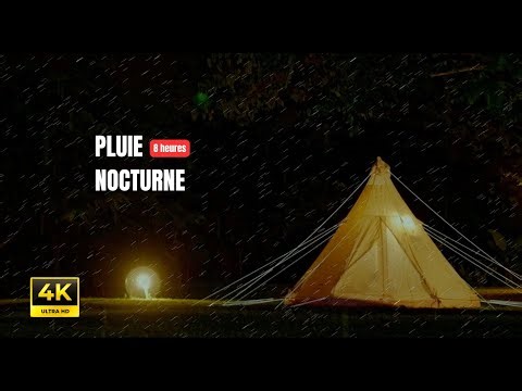 Pluie Nocturne au Camping – Tente 8H à Nakhon Nayok (Sans Musique, Sans Voix)