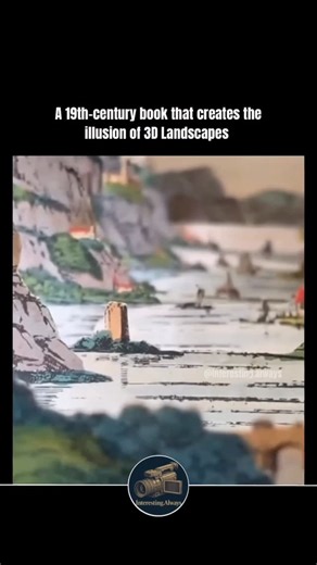 @interesting.always.1 on Instagram: "In the mid-19th century, publishers experimented with ways to depict landscapes beyond flat illustration. One result was the tunnel book - a format made of layered paper panels arranged in a concertina structure. When viewed from the front, the staggered layers created an illusion of depth and distance, allowing scenes to unfold gradually toward the background. A well-known example is the German tunnel book Das Rheingebirge von Bingen bis Lurlei, which depict