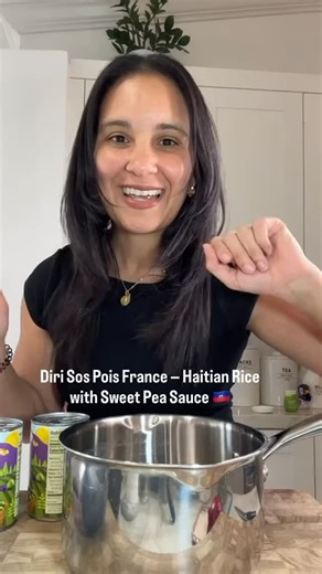 Haitian-Style Diri Sos Pois France (Easy Sweet Pea Bean Sauce) ✨ A shortcut to the classic Diri Sos Pois France — creamy, rich, and full of Haitian flavor. My aunt showed me this trick using canned sweet peas instead of dried beans, and it tastes just like the real thing. Serve it over white rice with filet mignon and salad for the ultimate comfort meal. ✨ Yup, it’s that easy. INGREDIENTS • 2 boxes sweet peas (canned) • 1 green onion (divided) • 3 garlic cloves (divided) • 1 tbsp olive oil • 1 t