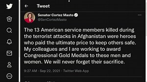 New bill awards gold medal to 13 killed in Kabul