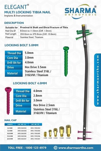 ELEGANT® MULTI LOCKING TIBIA NAIL | Sharma orthopedic
