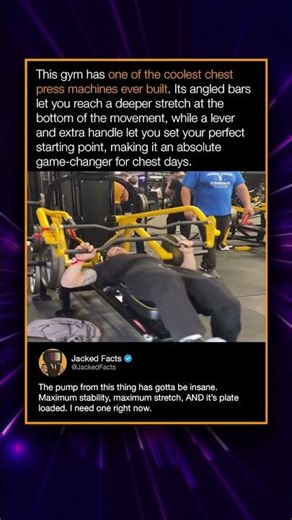 This gym has one of the coolest chest press machines ever built. Its angled bars let you