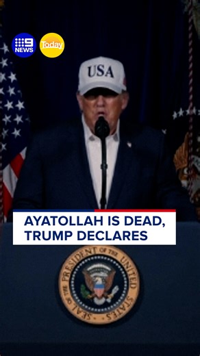 Donald Trump says Ayatollah Ali Khamenei is dead, with satellite imagery showing significant damage to Iranian Supreme Leader's compound in Tehran as loud explosions continue to rock the city. #9Today LIVE UPDATES: https://nine.social/15Gz | TODAY