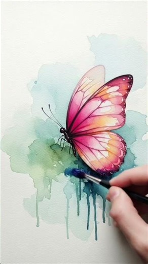 How to paint easy butterfly with watercolor tutorial for beginners step by step