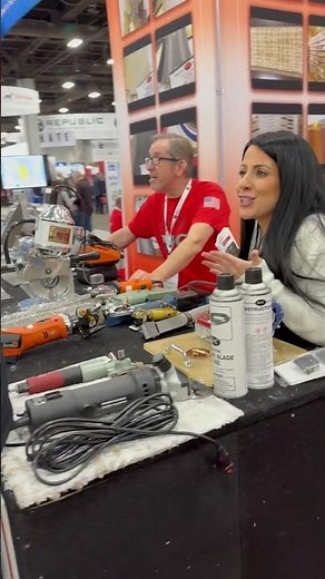 NC Carpet Binding booth @ Surfaces 2025. #carpetbinding #sewingmachine #flooring #rugs #carpet