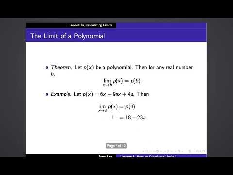Calculus Lecture 3: How to Calculus Limits I