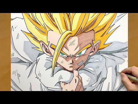 How to draw Gohan SSJ2 from Dragon Ball || Easy drawing for beginners || Anime drawing tutorial