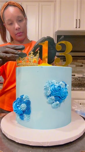 13 shades of blue birthday cake!