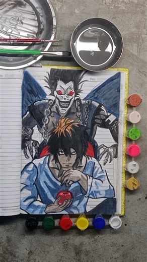 death note realistic painting art #shortvideo #art with Lovenish
