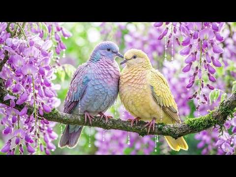 (No Ads) 🌧️ Relaxing Piano & Bird Sounds | Rainy Nature Ambience for Sleep & Stress Relief