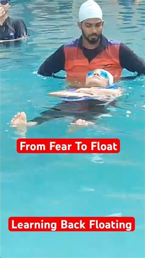 From Fear to Float 🌊 Learning Back Floating #viralvideo #ytshorts #swimming #swimming #journey #yt