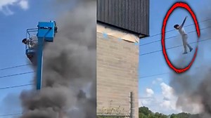 Alabama Man Seen Jumping From Cherry Picker as It Explodes Into Flames