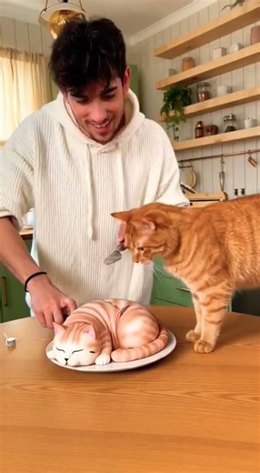 Cat birthday cake (sad cat)