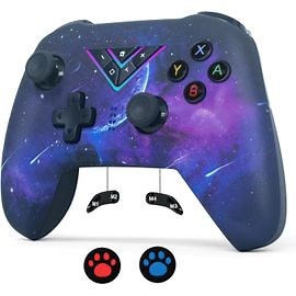 Manette Switch Pro, Bluetooth Manette Sans Fil Pour Switch 2/Switch/Lite/Oled/Pc/Steam, Switch Manettes Avec Lumière Rgb, 6 Gyro Sensor, Double Vibration, Boutons Programmables, Turbo | Rakuten