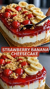 2.3M views · 23K reactions | Strawberry Banana Cheesecake #fblifestyle | Sophia’s Easy Recipes | Facebook