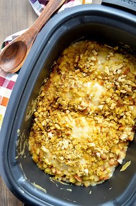 Slow Cooker Swiss Chicken Casserole - Dash for Dinner