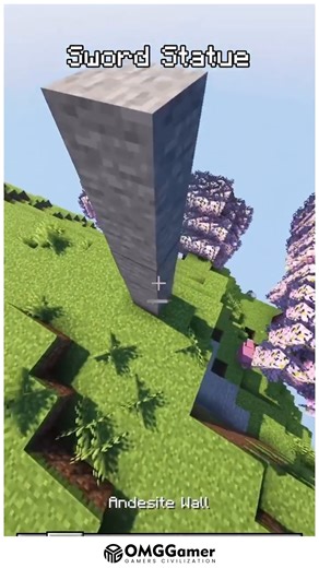 OMGGamer on Instagram: "⚔️🏰 Minecraft Sword Statue Build 🎮✨ Craft an epic sword statue to stand tall as a landmark in your world! 🌿🔥 Perfect for survival bases, PvP arenas, or fantasy builds, this design adds strength and style to your creations. Would you make it stone, diamond, or netherite? #MinecraftBuilds #MinecraftIdeas #MinecraftSword #MinecraftStatue #GamingCommunity #CreativeMode #EpicBuilds"