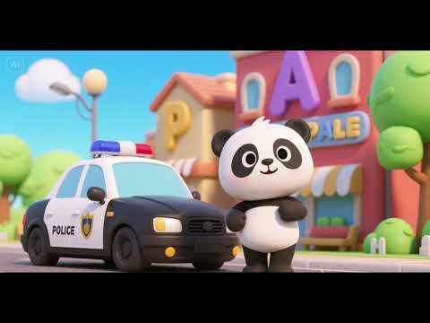 Police Car & Panda 🚓🐼 | Alphabet Patrol | Nursery Rhymes & Kids Songs