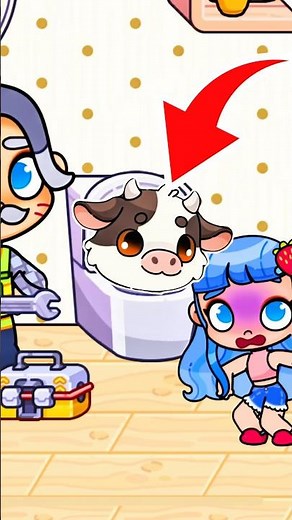 COW IN THE TOILET! 😱 OMG!! 🐮Avatar world 🌎 #avatarworld #liliworld