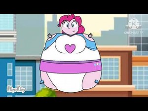 Pinkie Pie (Human) Inflated like a big Floating up in the city