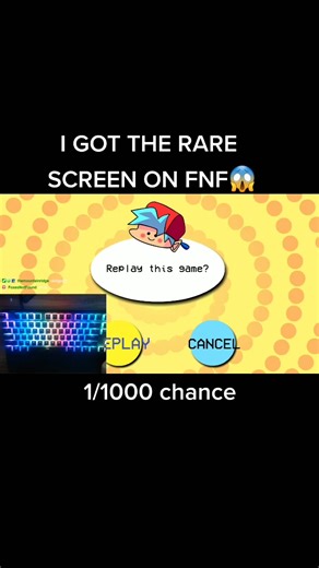 I got the rare screen on friday night funkin. the chances of getting this are 1/1000! #fnf #fridaynightfunkin #fridaynightfunkinmeme