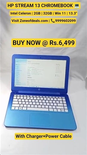 BUY HP Stream 13 Laptop Win 11 | 6,499 |📞9999602099 | #zoneofdeals #hplaptops #hpchromebook #e5 #q10