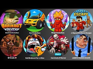ROBLOX HARD MODE: Brainrot Evolution, Car Evolution, Ninja Evolution, LARRYS PRISON ESCAPE, 💀 Evade