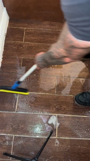 tile and grout steam cleaning ASMR — satisfying tile clean