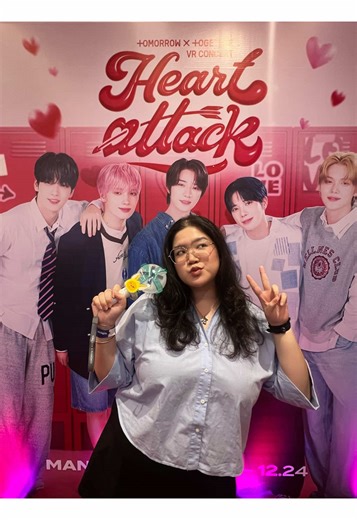 TXT VR Concert Heart Attack is finally in Manila💘 Super enjoyed the VR Concert and honestly got a bit emotional towards the end of the show🥺 This VR Concert beat my barricade experience when it comes to being near the boys🤣 I miss you so much @TOMORROW X TOGETHER please come back to the Philippines😭 🎫 Tickets now available at TicketNet.com.ph 🗓️ Showing from December 8 to 24, 2025 📍 Gateway 2, Cineplex 18 Thank you so much for bringing this VR concert here @Wilbros Live and @GatewayCinepl