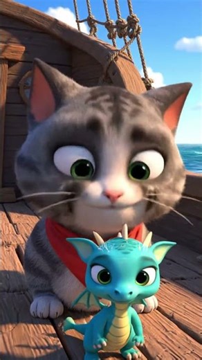 Cute Cat Finds a Magic Dragon Egg! #cat #dragon #friendship #shortsvideo #cartoon #cute #animal