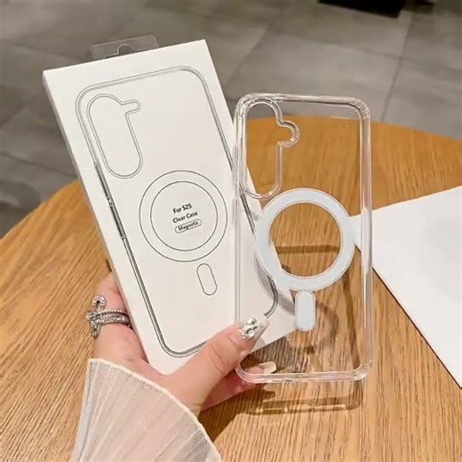 Magnetic Shockproof Clear Acrylic Phone Case For Samsung