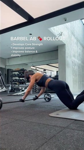 Barbell Ab 🍫 Rollout | Benefits & Abs Workout for Six-Pack #Absgains