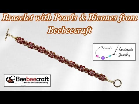 Bracelet using Pearls and Bicones from Beebeecraft #beebeecraft #beading #diybeadedjewelry