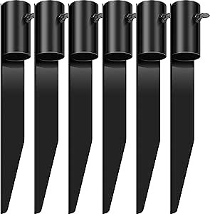 Steel Torch Stakes(6 Pcs), 10inch Tiki Torch Holders for Ground, Flag Stakes, Umbrella Stakes for Grass, Universal Light Stakes, Flag Pole Ground Mount, Heavy Duty Tiki Torch Stand